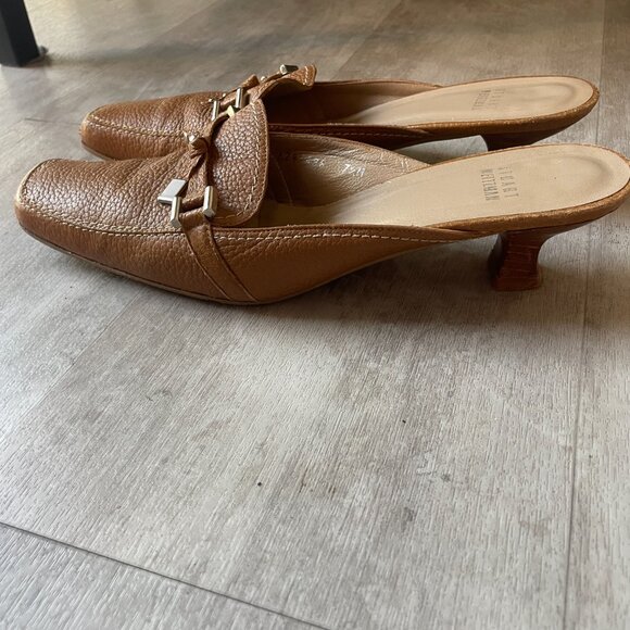 Stuart Weitzman Leather Tan Mules - Picture 4 of 7